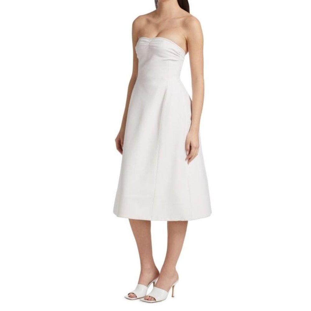 KHAITE Blume Strapless Fit & Flare white Dress Size 2
